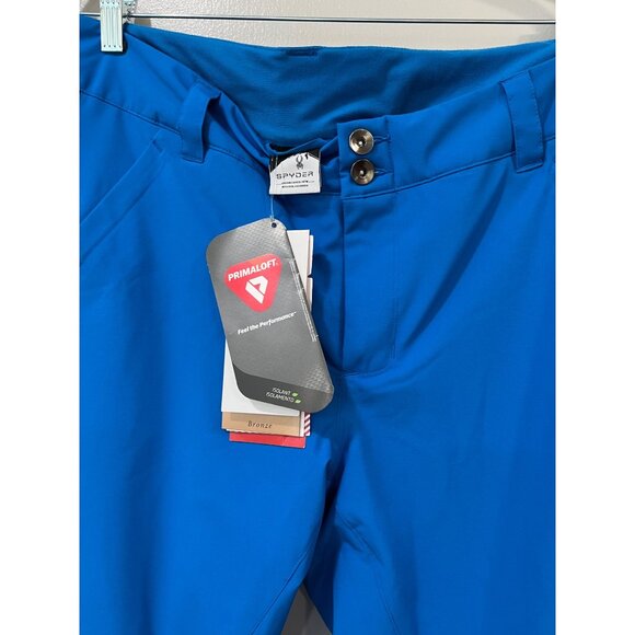Spyder Womens Ski Pants 10 Blue Black Primaloft Insulated‎ Waterproof Adjustable - Picture 2 of 15